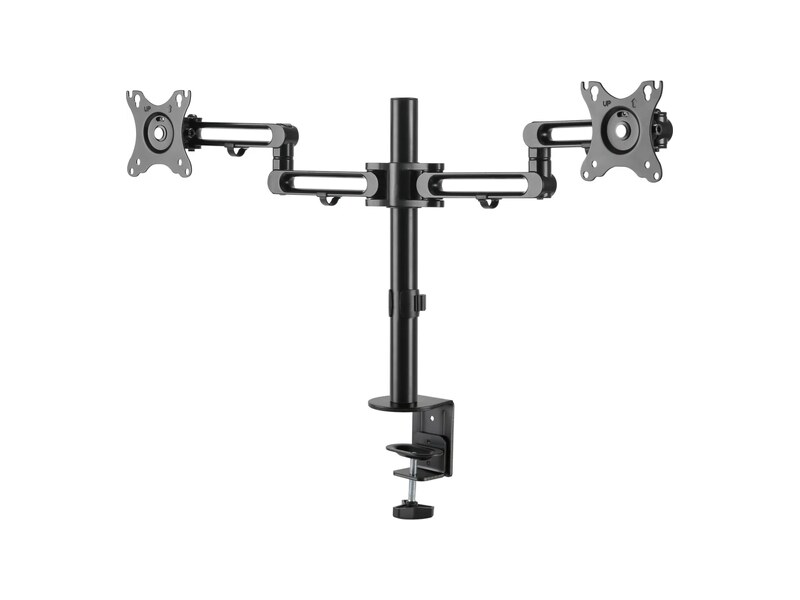 StarTech.com Brazo de Soporte para Monitor - Articulado - de Aluminio - para Monitores VESA de hasta 32IN - con Dos Brazos Giratorios - Mount para 2 monitores (brazo ajustable) - aluminio - negro - tamaño de pantalla: hasta 32" - montable en escritorio